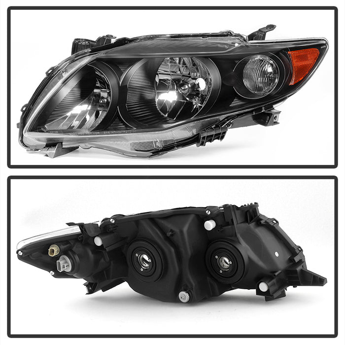 SPYDER xTune Toyota Corolla 2009-2010 OEM Style Headlights - Black HD-JH-TCO09-AM-BK 9035906