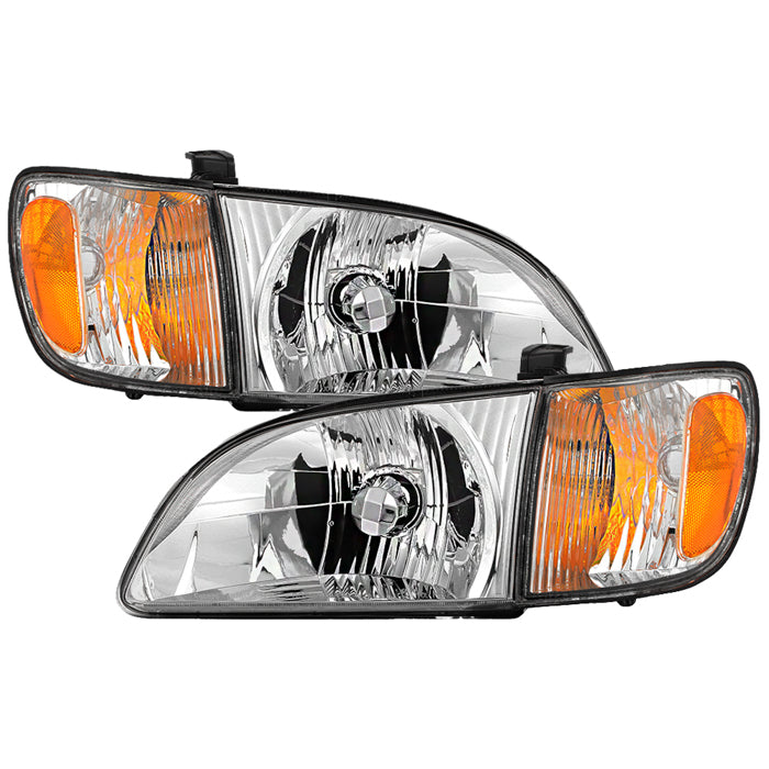 SPYDER 01-03 Toyota Sienna OEM Style Headlights w/ Corner Signal Light - Chrome (HD-JH-TSIE01-SET-C) 9054822