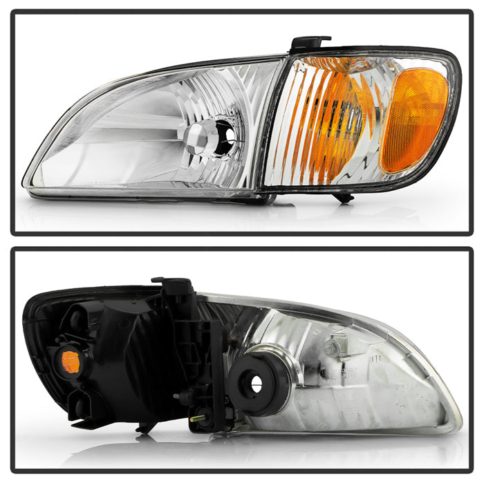 SPYDER 01-03 Toyota Sienna OEM Style Headlights w/ Corner Signal Light - Chrome (HD-JH-TSIE01-SET-C) 9054822
