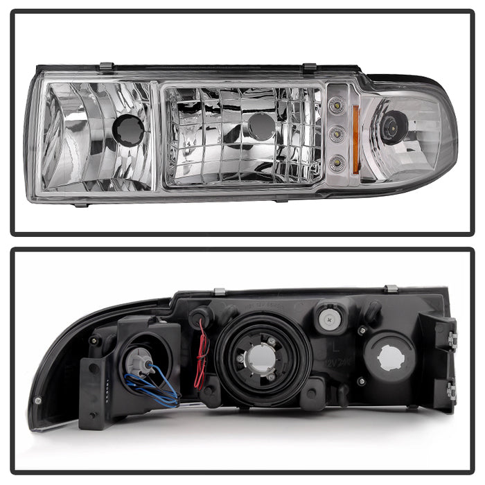 SPYDER Xtune Chevy Caprice 91-96 / Impala 91-96 1Pc LED Crystal Headlights Chrome HD-ON-CCP91-1PC-LED-C 5031624