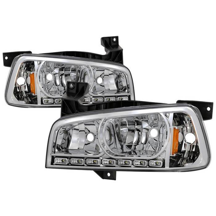 SPYDER Xtune Dodge Charger 06-10 1Pc LED Crystal Headlights Chrome HD-ON-DCH05-1PC-LED-C 5017628