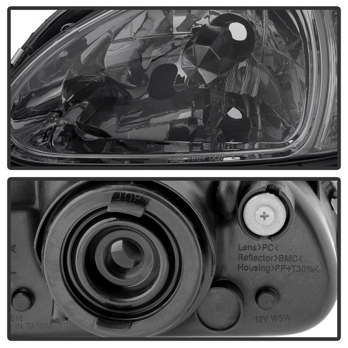 SPYDER Xtune Honda Del Sol 93-97 1Pc Crystal Headlights Smoke HD-ON-HDEL93-1P-SM 5013439