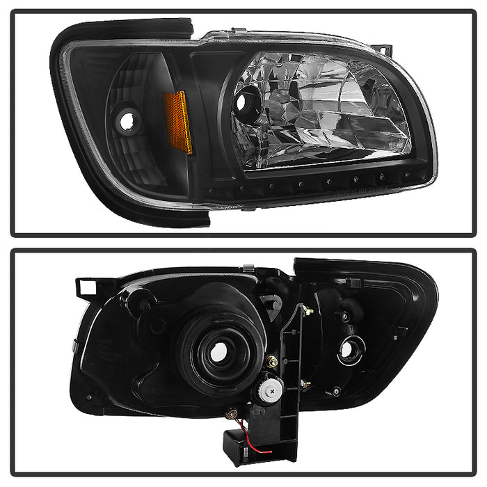 SPYDER Xtune Toyota Tacoma 01-04 1 Piece w/ Black Trim Crystal Headlights Black HD-ON-TT01-1PC-LED-BK 5056214