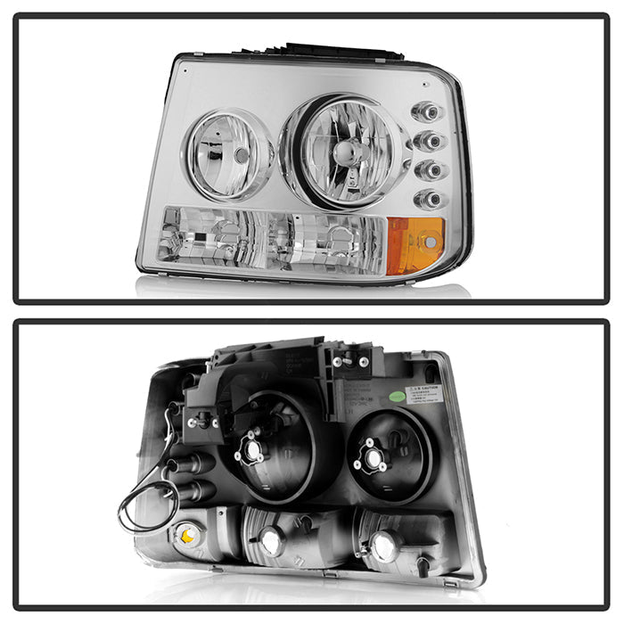 Spyder Chevy Silverado 1500 99-02 ( Not Fit HD Model)LED Crystal Headlights Chr HD-YD-CS99-1PC-AM-C 5012456
