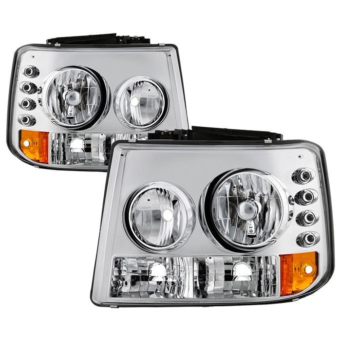 Spyder Chevy Silverado 1500 99-02 ( Not Fit HD Model)LED Crystal Headlights Chr HD-YD-CS99-1PC-AM-C 5012456