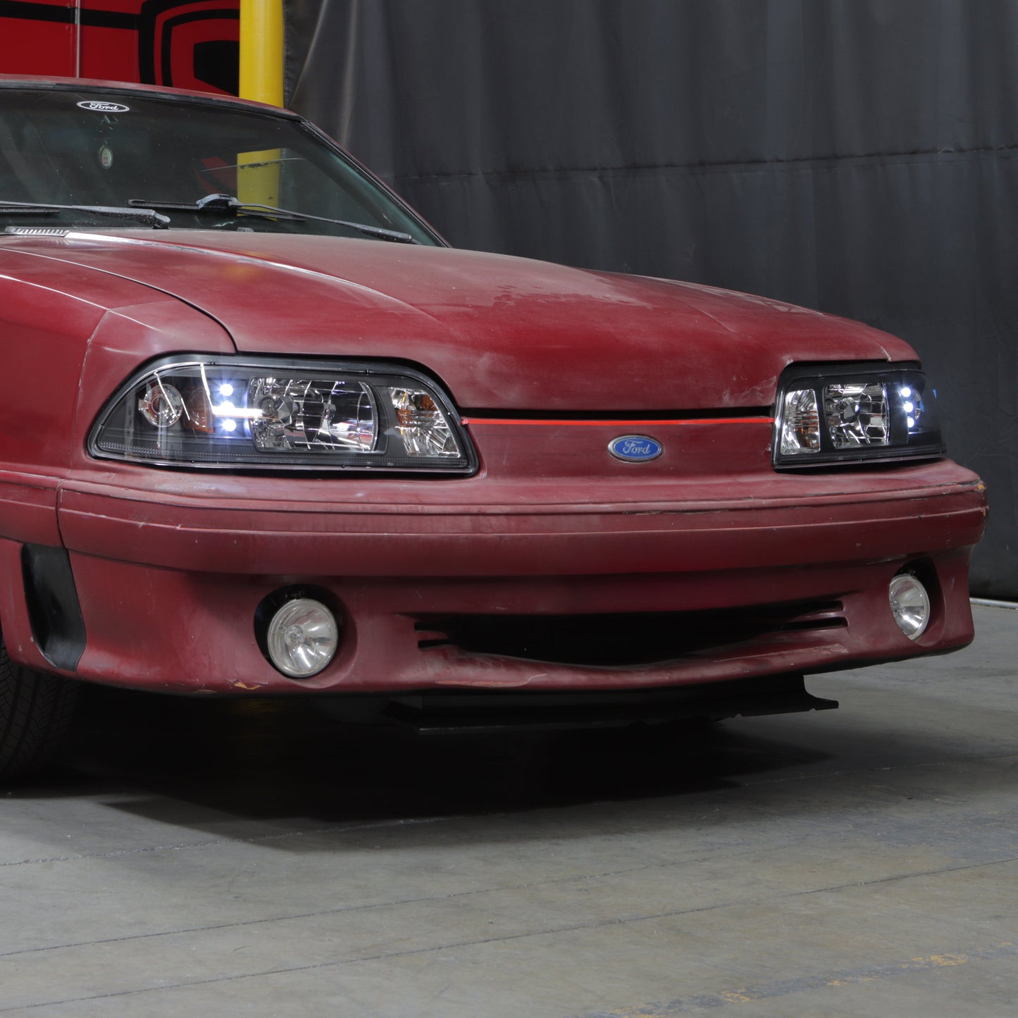 Spyder Ford Mustang 87-93 1PC LED (Replaceable LEDs)Crystal Headlights Black HD-YD-FM87-1PC-LED-BK 5012531
