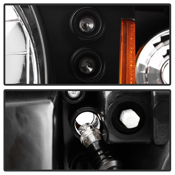 Spyder Ford Mustang 87-93 1PC LED (Replaceable LEDs)Crystal Headlights Black HD-YD-FM87-1PC-LED-BK 5012531