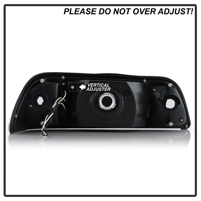 Spyder Ford Mustang 87-93 1PC LED (Replaceable LEDs)Crystal Headlights Black HD-YD-FM87-1PC-LED-BK 5012531