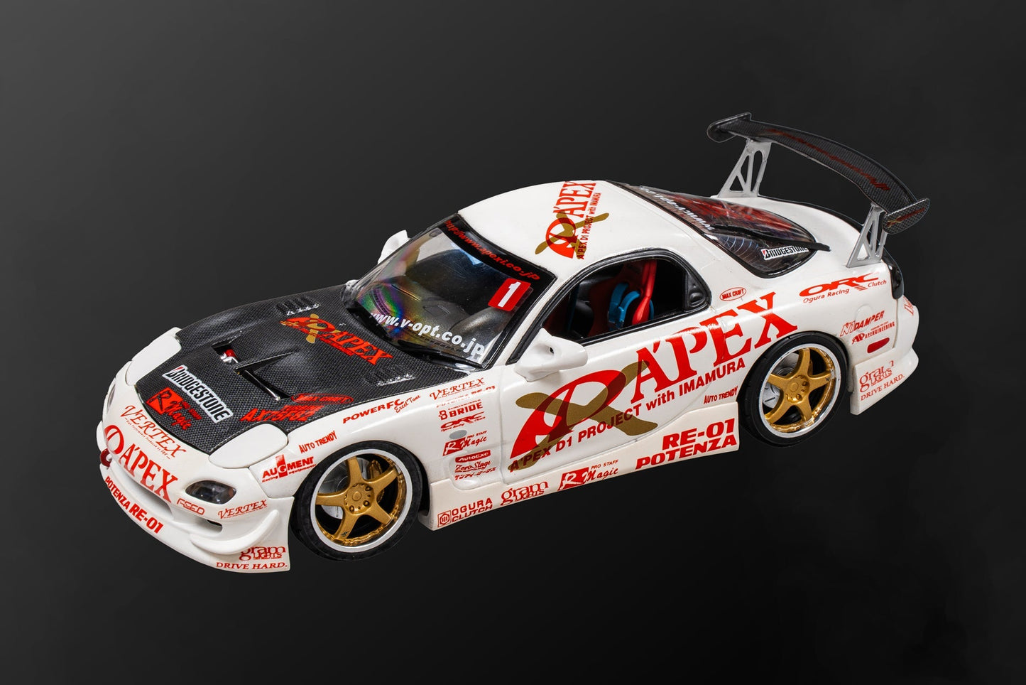 APEXi A'PEXi - RX-7 FD3S APEX D1GP Project - AUTO PRO SHOP 1/24 Scale Die Cast Metal
