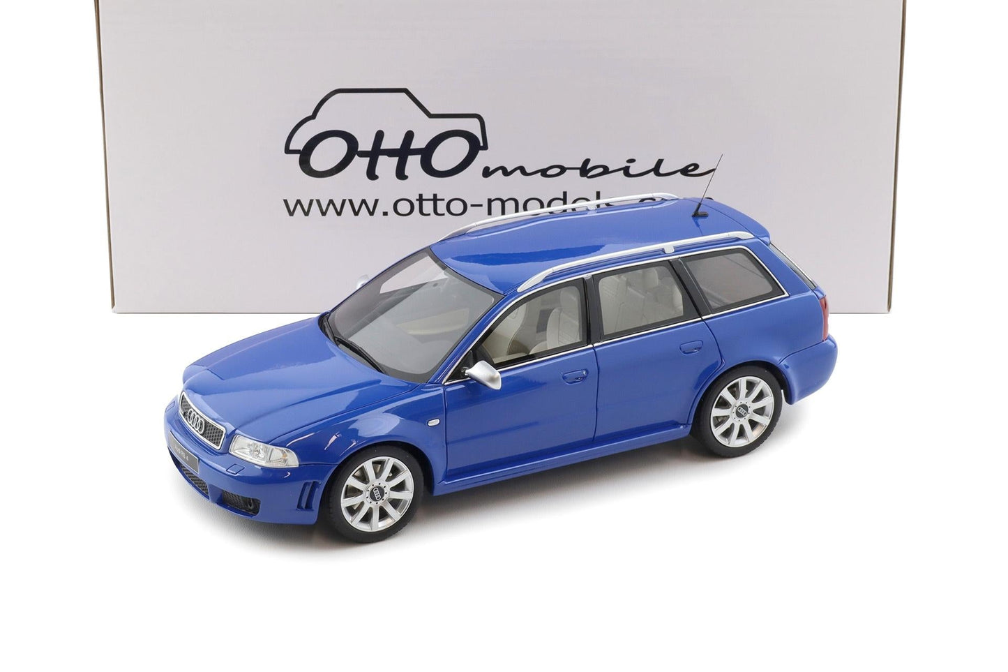 Otto 2000 Audi RS4 Avant B5 2.7L V6 Biturbo Nogaro Blue 1:18