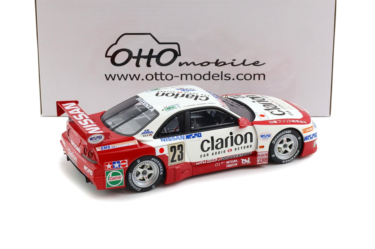 Otto 1996 Nissan Skyline GT-R LM R33 #23 1996 Le Mans White & Red 1:18
