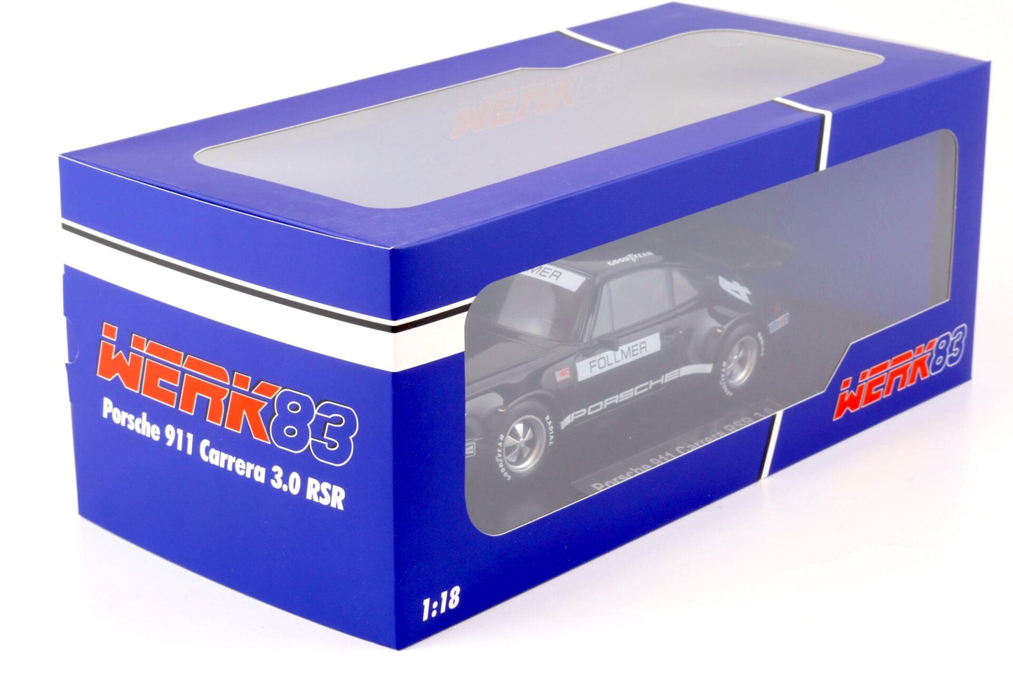 Werk83 1973 Porsche 911 3.0 RSR IROC Riverside #4 Follmer Black 1:18
