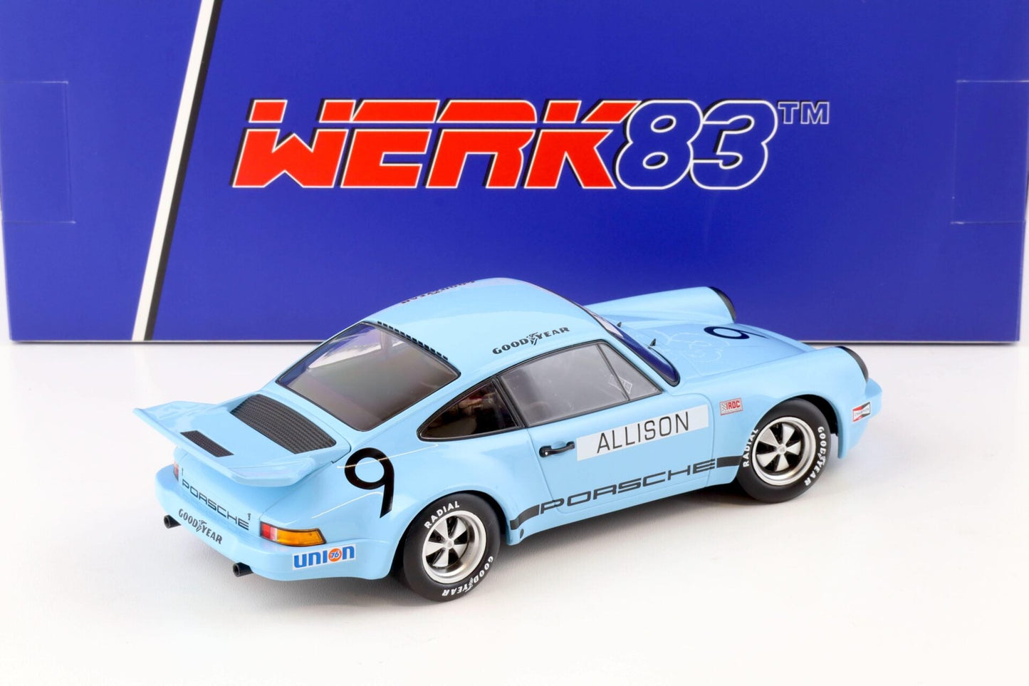 Werk83 1974 Porsche 911 3.0 RSR IROC Riverside #9 Allison Blue 1:18