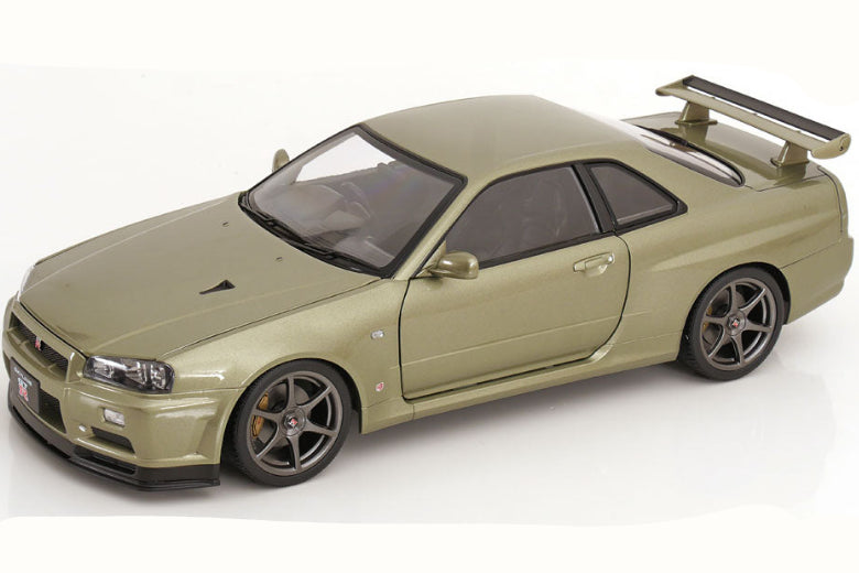 KK Scale 2001 Nissan Skyline GT-R R34 V-Spec II Jade Green Metallic 1:12