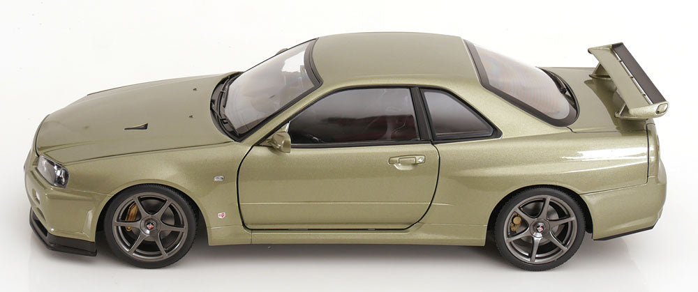 KK Scale 2001 Nissan Skyline GT-R R34 V-Spec II Jade Green Metallic 1:12