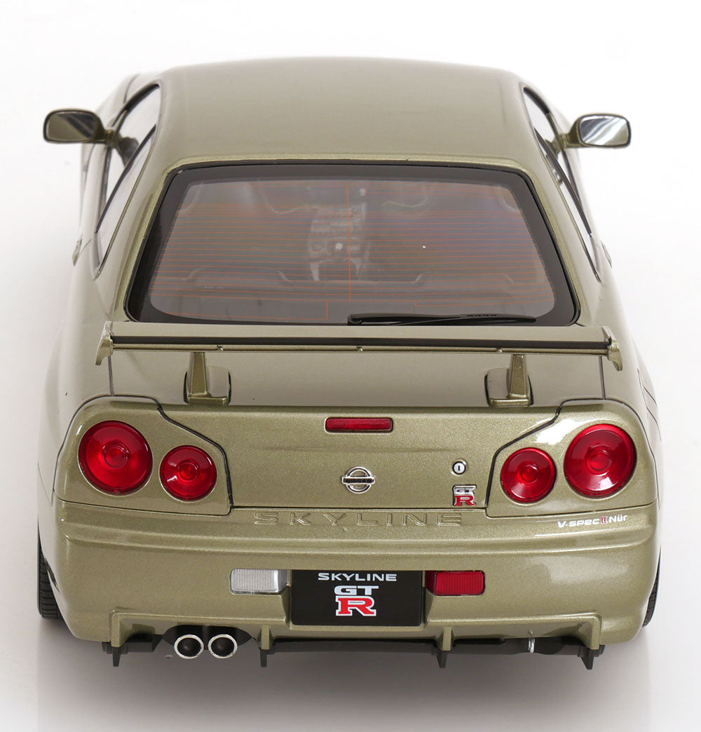 KK Scale 2001 Nissan Skyline GT-R R34 V-Spec II Jade Green Metallic 1:12