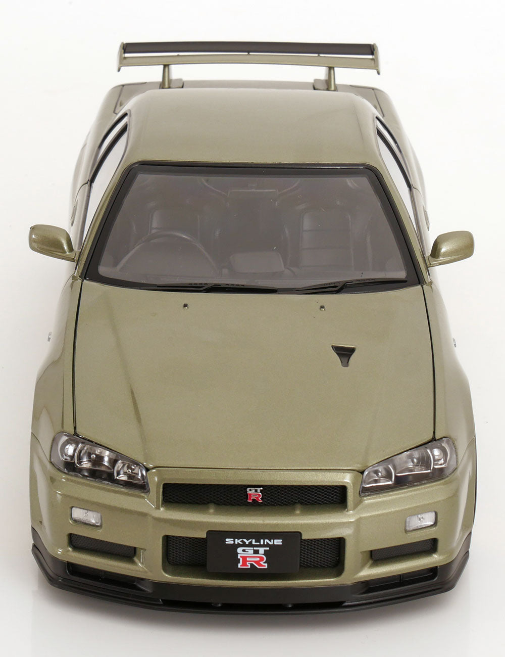 KK Scale 2001 Nissan Skyline GT-R R34 V-Spec II w/ Gold BBS Jade Green Metallic 1:12