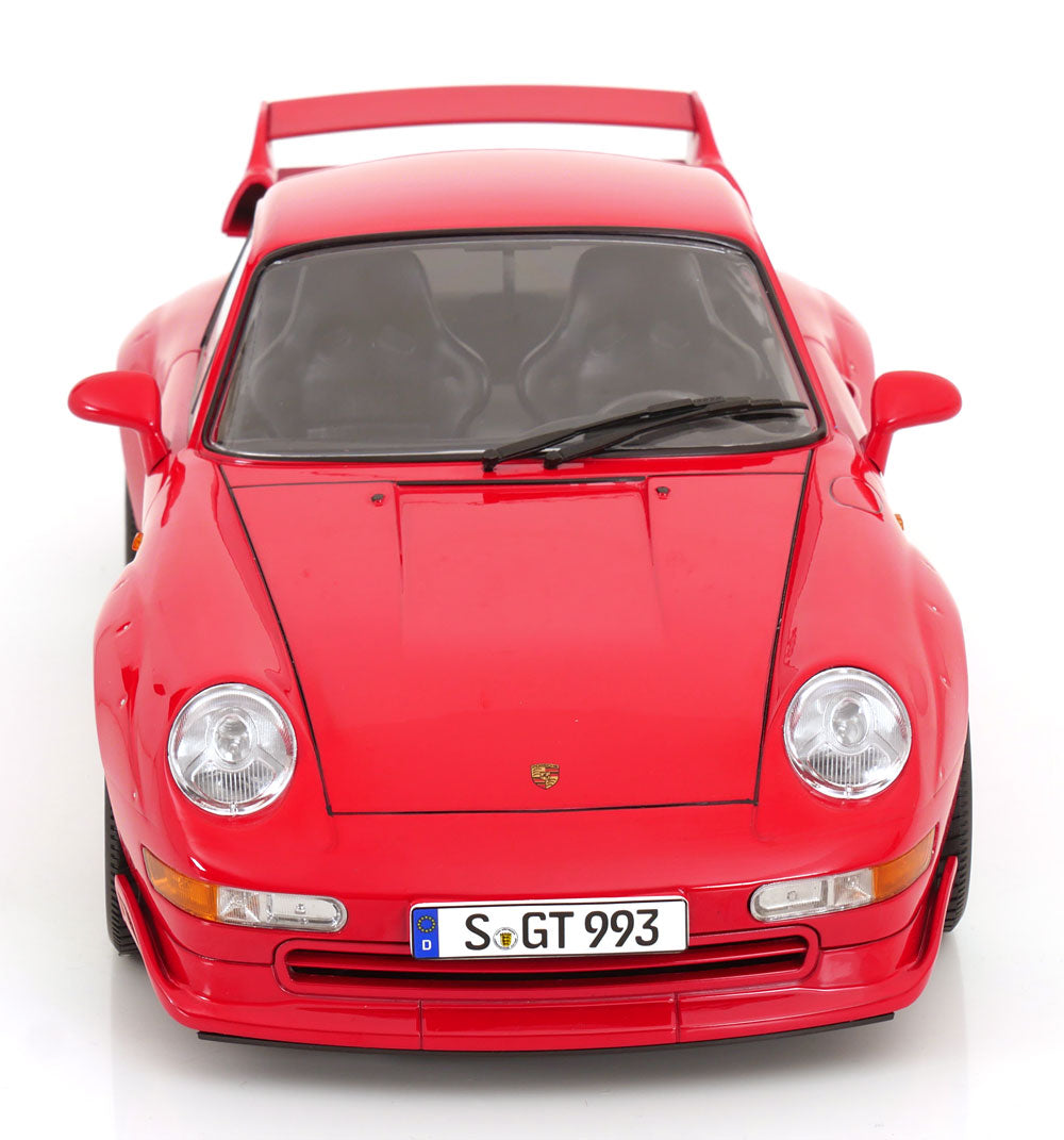 KK Scale 1996 Porsche 911 993 GT2 w/ Gold BBS Wheels Guards Red 1:12