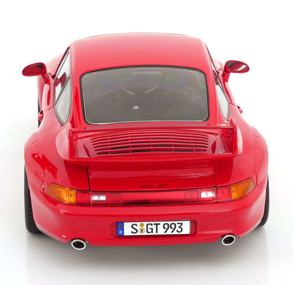 KK Scale 1996 Porsche 911 993 GT2 w/ Gold BBS Wheels Guards Red 1:12