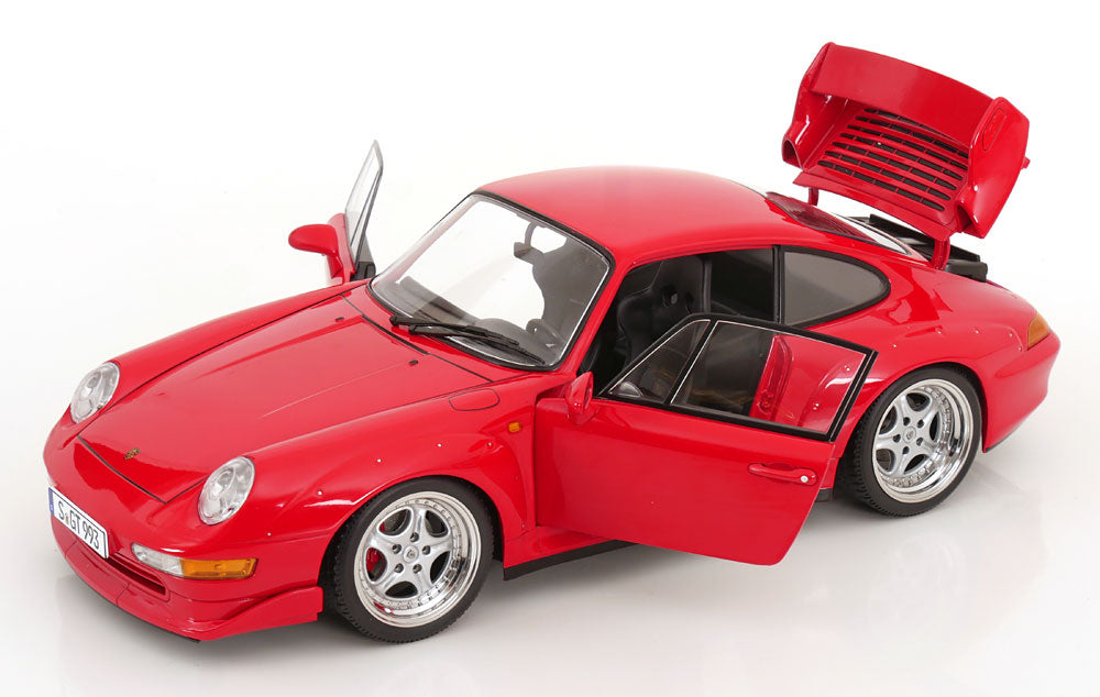 KK Scale 1996 Porsche 911 993 GT2 w/ Speedline Wheels Guards Red 1:12