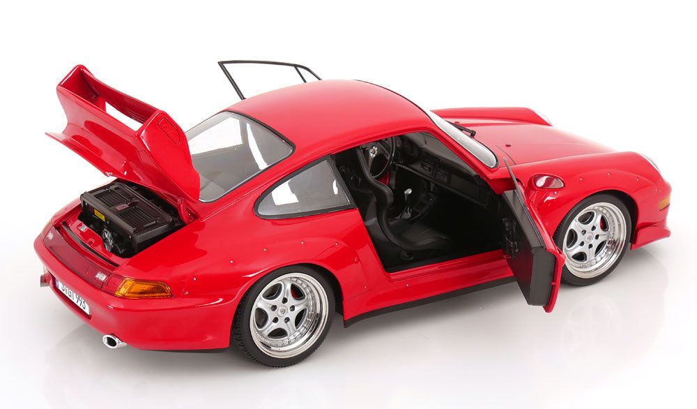 KK Scale 1996 Porsche 911 993 GT2 w/ Speedline Wheels Guards Red 1:12