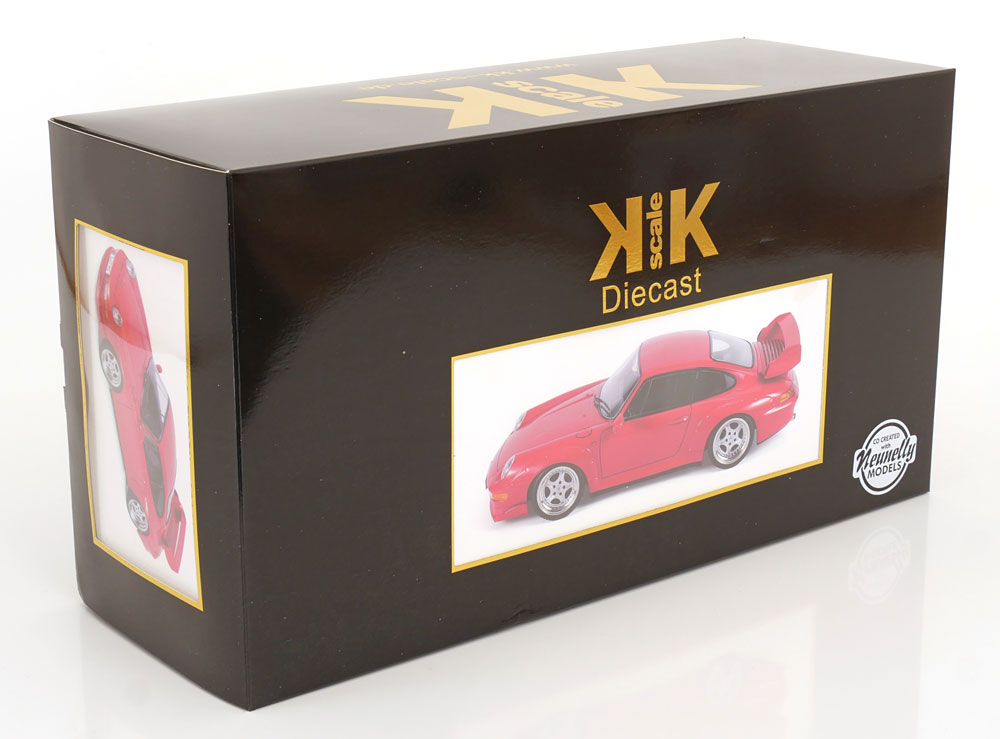 KK Scale 1996 Porsche 911 993 GT2 w/ Speedline Wheels Guards Red 1:12