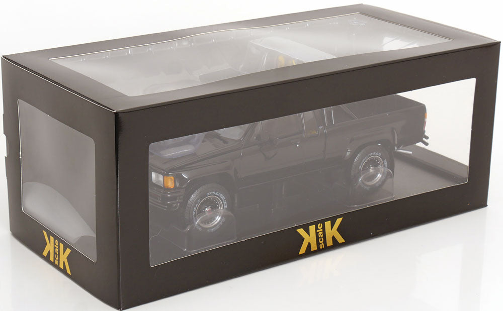 KK Scale 1985 Toyota Hilux SR5 Pickup Truck Back to the Future Glossy Black 202 1:18