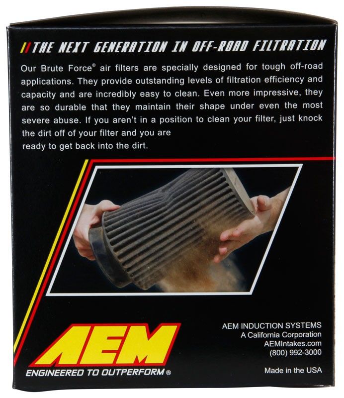 AEM Induction AEM 2.75in Flange ID x 4.75in Top OD x 5.5in Base OD x 5in Height Offset Flange DryFlow Air Filter 21-202BF-OS