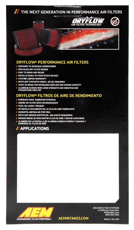 AEM Induction AEM 15-16 Honda CR-V L4-2.4L F/I DryFlow Filter 28-50031