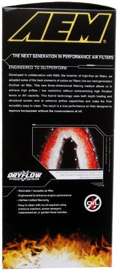 AEM Induction AEM 96-97 Chevy/GMC Full Size Pick Up 3.75in ID x 6.063in OD x 9.5in H Replacement DryFlow Filter AE-10796