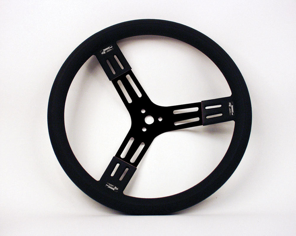 Longacre 15in. Steering Wheel Black Steel Smooth Grip 52-56841