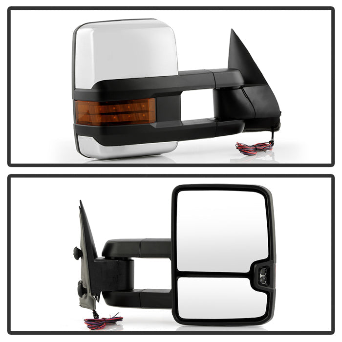 SPYDER xTune Chevy Silverado 99-06 G3 LED Signal Telescoping Mirror Chrome - SET MIR-CS03S-G3C-MA-AM-SET 9936746