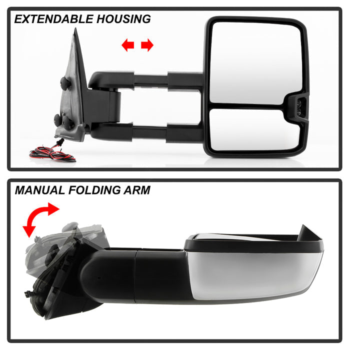 SPYDER xTune Chevy Silverado 99-06 G3 LED Signal Telescoping Mirror Chrome - SET MIR-CS03S-G3C-MA-AM-SET 9936746