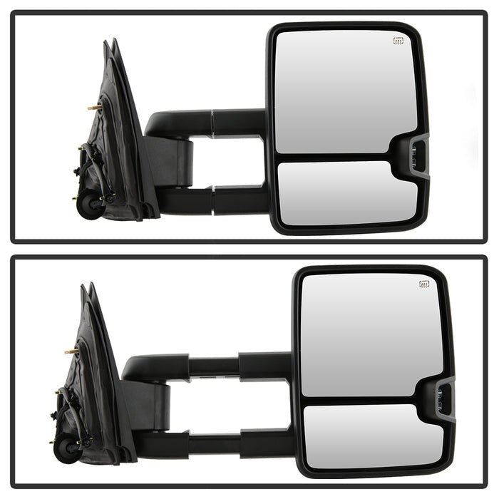 SPYDER xTune Chevy Silverado 14-16 Heated Amber LED Signal Telescoping Mirrors MIR-CSIL14S-G2-PWH-AM-SET 9936708