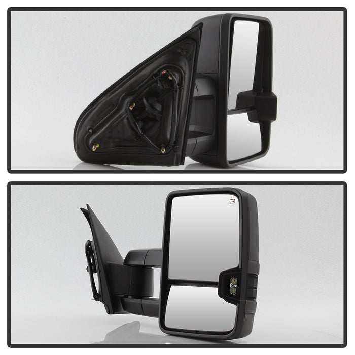 SPYDER xTune Chevy Silverado 14-16 Heated Smoke LED Signal Telescoping Mirrors MIR-CSIL14S-G2-PWH-SM-SET 9936739