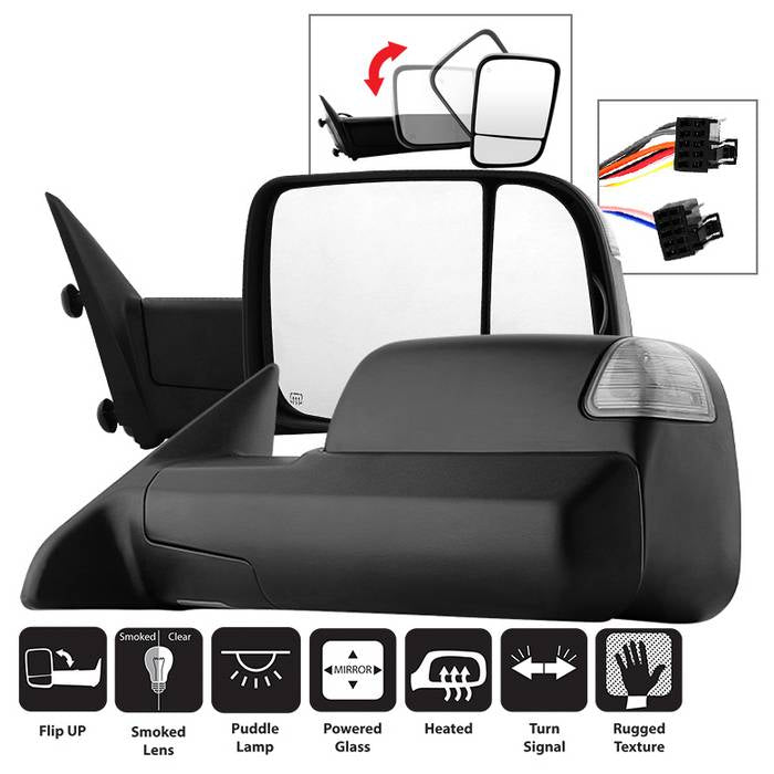 SPYDER Xtune Dodge Ram 1500 09-12 L&R Manual Extendable Power Heated Adjust Mirror MIR-DRAM09S-PWH-SET 9935770