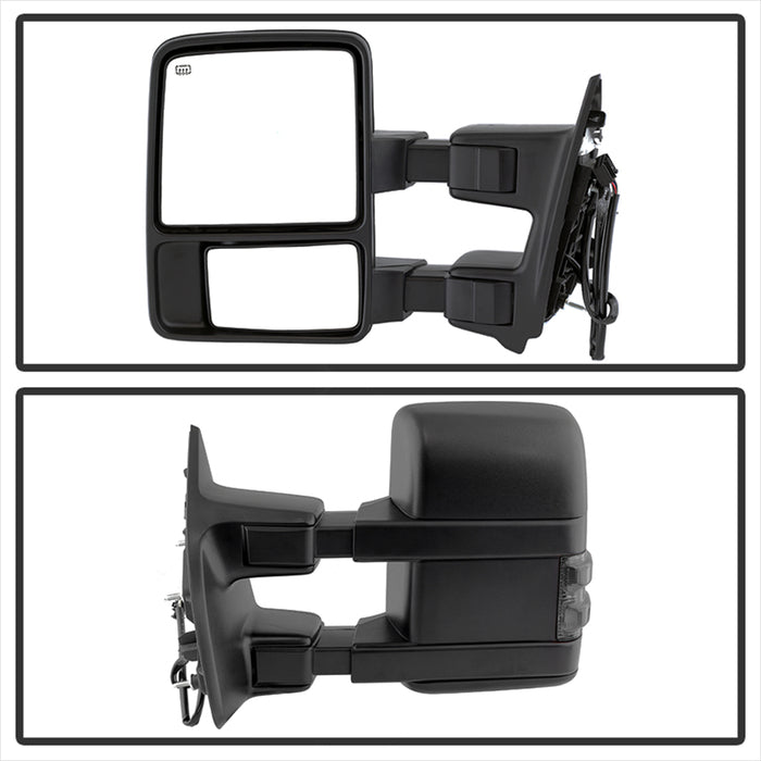 SPYDER xTune Ford SuperDuty 08-15 Extendable Heated Mirrors w/ LED Signal Smoke MIR-FDSD08S-PW-SM-SET 9935831