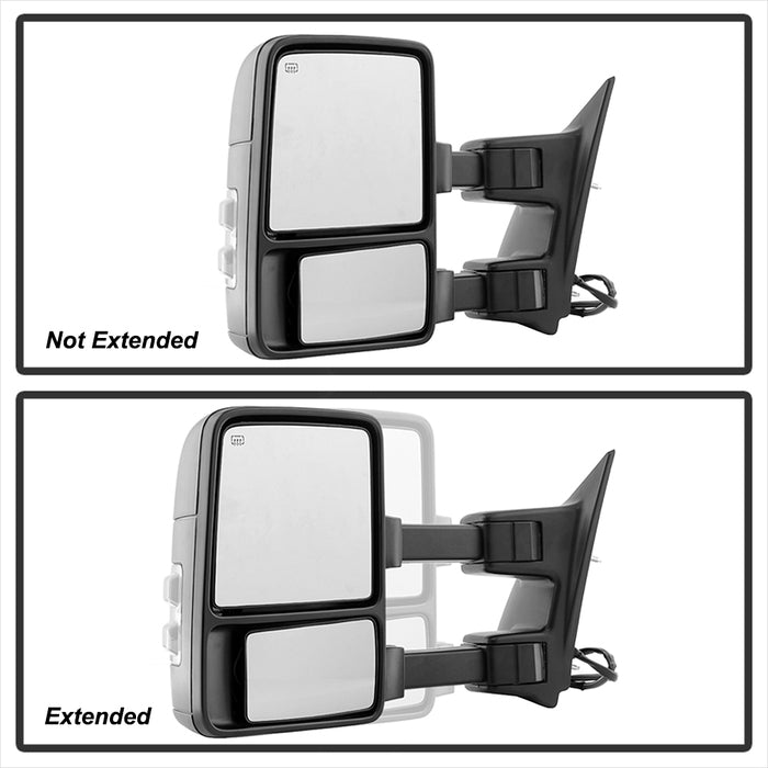 SPYDER xTune Ford SuperDuty 08-15 Extendable Heated Mirrors w/ LED Signal Smoke MIR-FDSD08S-PW-SM-SET 9935831
