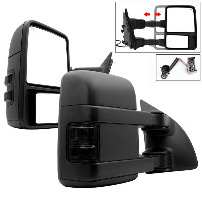 SPYDER Xtune L&R G2 Ford Superduty 99-07 Heated Smoke Signal Telescoping Mirrors MIR-FDSD99S-G2-PW-SM-SET 9935466