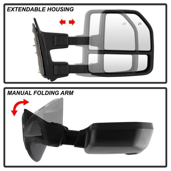 SPYDER xTune 99-07 Ford Super Duty Heated LED Signal Power Mirrors - Smk (Pair) (MIR-FDSD99S-G4-PW-SM-SET) 9943102