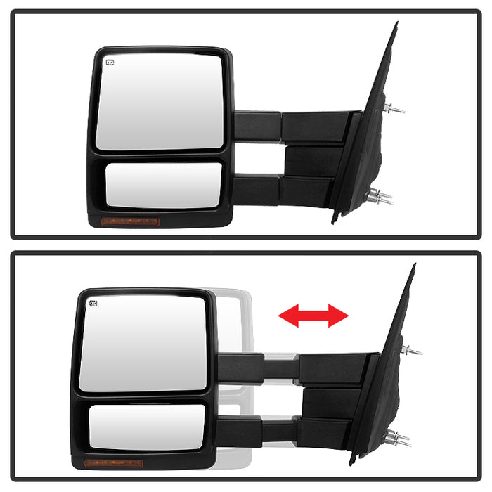 SPYDER Xtune Ford F150 07-14 Power Heated Amber LED Signal Telescoping Mirror Left MIR-FF15007S-PWH-AM-L 9935381
