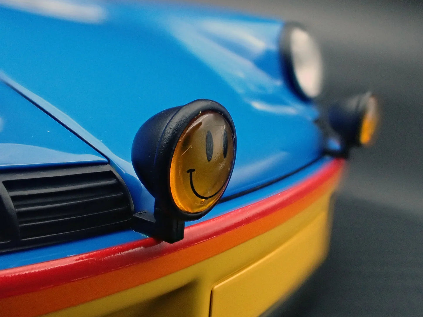 Ignition-Model Porsche 911 F Series Backdate #80 RWB Coupe Yellow & Blue 1:18