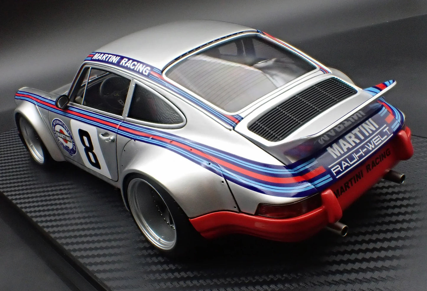 Ignition-Model Porsche 911 F Series Backdate #8 RWB Martini Racing Silver 1:18
