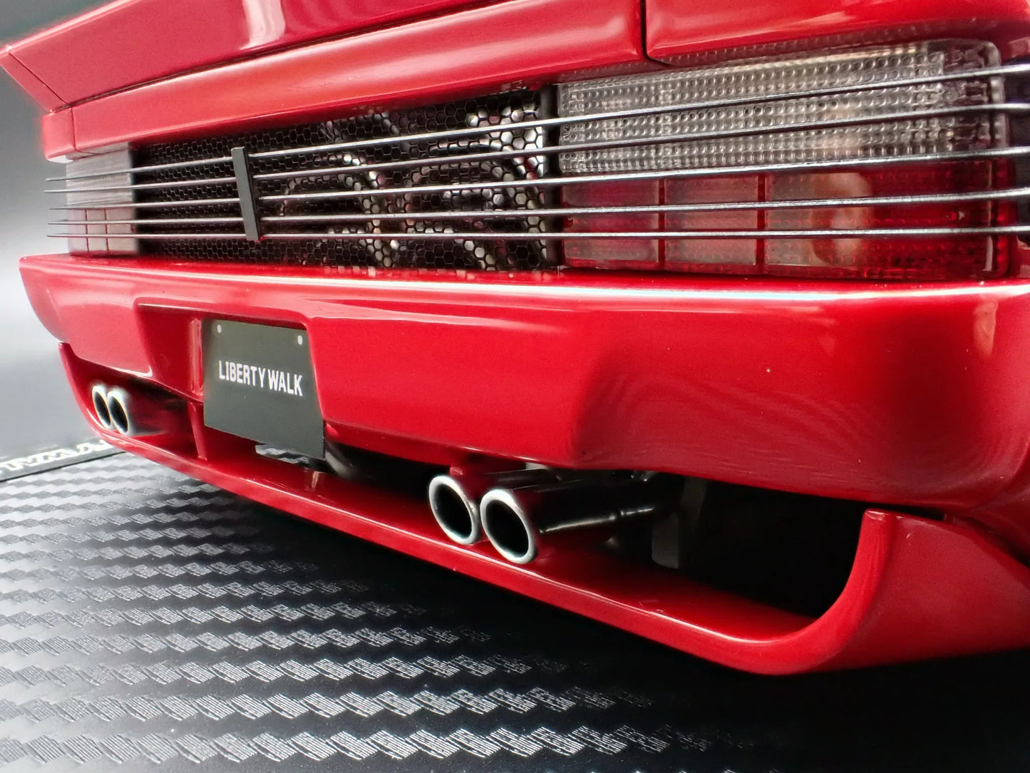 Ignition-Model Ferrari Testarossa 512 LBWK LB-Works Rosso Corsa Red w/ Black Wheels 1:18