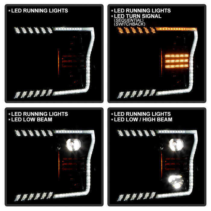 SPYDER xTune 18-20 Ford F150 Sequential LED High/Low Headlights - Black (PRO-CH-FF15018S-BBLED-BK) 9960437