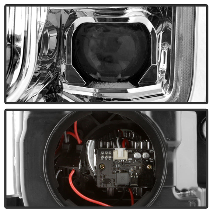 xTune Ford F150 18-20 Amber DRL Full LED Two Projector Headlights - Chrome PRO-CH-FF15018S-FLED-AM-C 9949586