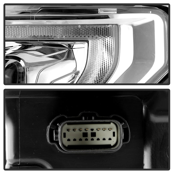 xTune Ford F150 18-20 Amber DRL Full LED Two Projector Headlights - Chrome PRO-CH-FF15018S-FLED-AM-C 9949586