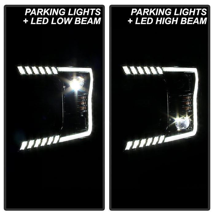 xTune Ford F150 18-20 White DRL Full LED Two Projector Headlights - Black PRO-CH-FF15018S-FLED-BK 9949593