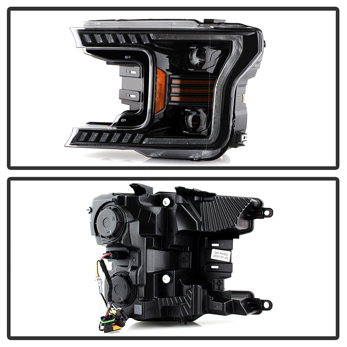 xTune Ford F150 18-20 White DRL Full LED Two Projector Headlights - Black PRO-CH-FF15018S-FLED-BK 9949593