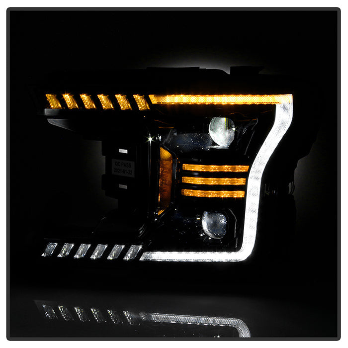 xTune Ford F150 18-20 White DRL Full LED Two Projector Headlights - Black PRO-CH-FF15018S-FLED-BK 9949593